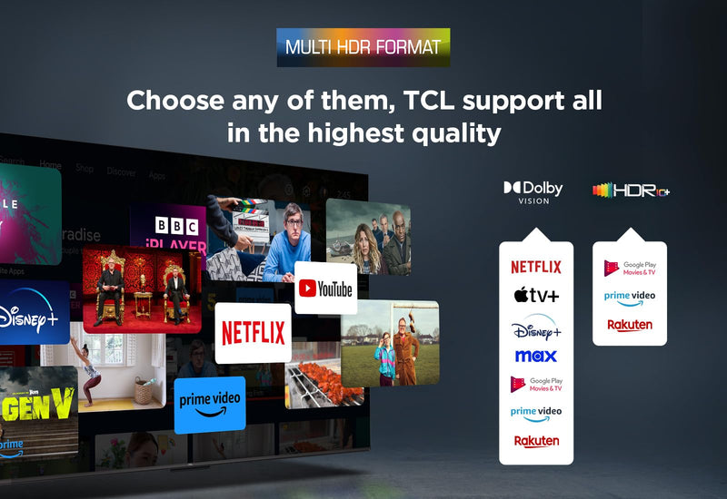 TCL 43V6C-UK 43" 4K Ultra HD, HDR TV, Smart TV Powered by Google TV (Dolby Audio, Voice Control, compatible with Google assistant, Chromecast built-in, 2025 New Model)